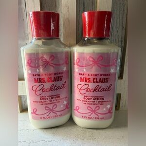 Bath & Body Works MRS. CLAUS' COCKTAIL Holiday Christmas Body Lotion Set X2 New